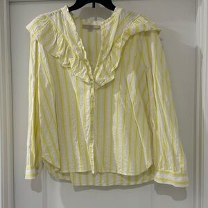 LOFT Yellow Striped Women's Top